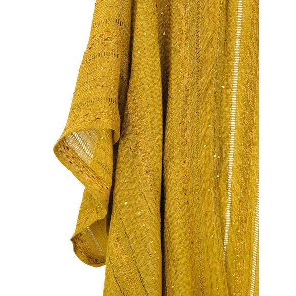 NWT Free People Golden Yellow Sequin Kimono | Boho Whimsigoth Coastal Cowgirl OS - Picture 5 of 16